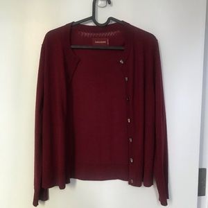 Zadig & Voltaire Burgundy Skull Button Cardigan